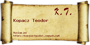 Kopacz Teodor névjegykártya